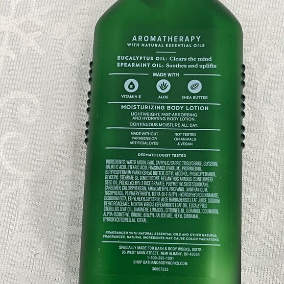 Aromatherapy Stress Relief Body Lotion Eucalyptus Spearmint 6.5 Oz Bath & Body W - Picture 3 of 3